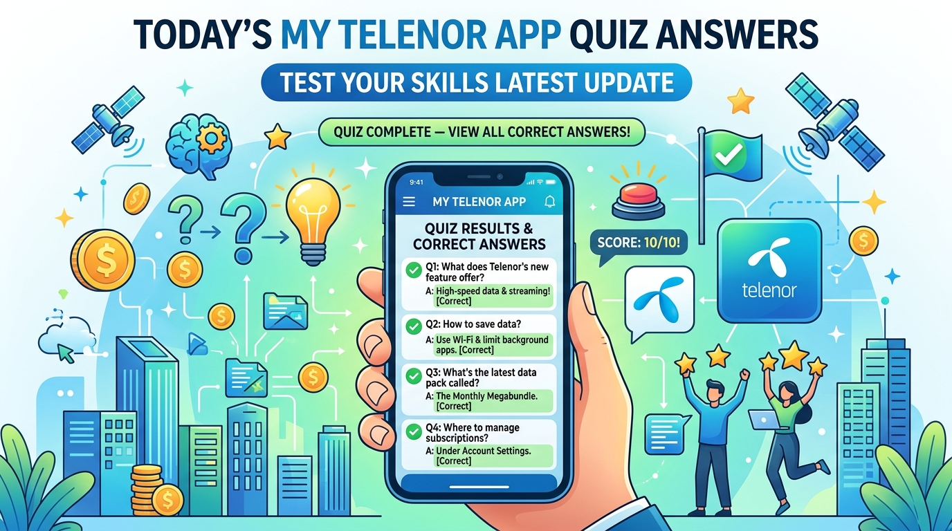 Today My Telenor App Quiz Answers (Test Your Skills Latest Update)
