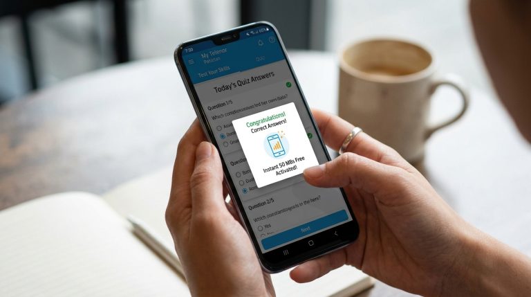 Today’s My Telenor App Quiz Answers – Get Free MBs Instantly